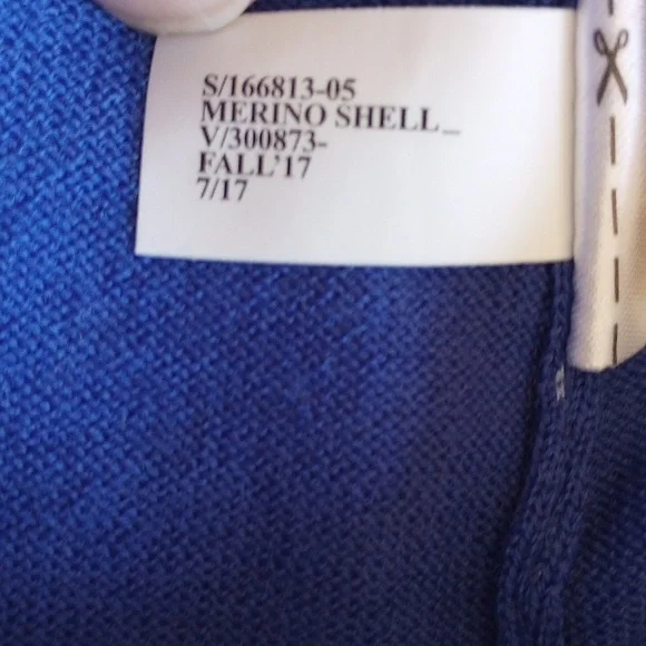 NWOT Banana Republic 100% Merino Wool Sleeveless Shell Sweater XS Blue - Picture 5 of 7